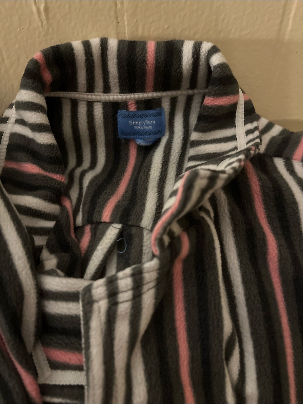 Simply Vera Vera Wang Black, White & Pink Striped Button-Down Shirt - Picture 2 of 2